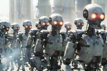 A robot uprising, with sentient machines rebelling against their human creators and fighting for their rights and freedom