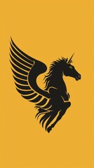 A logo horse pegasus with wings simple vector