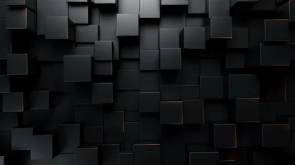 Fotobehang Abstract background with squares, black colors © ProArt Studios