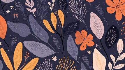 Abstract botanical art background illustration