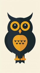 A logo owl simple vector