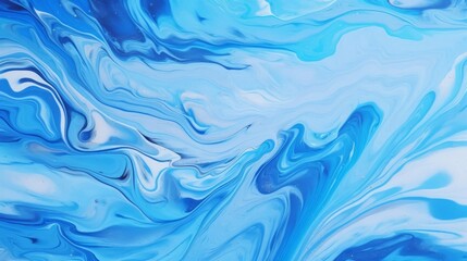 Fototapeta na wymiar Blue fluid art marbling paint textured background