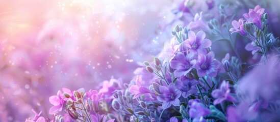 A lovely spring backdrop featuring a bunch of campanula flowers. - obrazy, fototapety, plakaty
