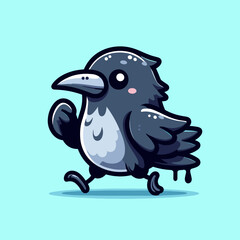 a cute crow bird vector