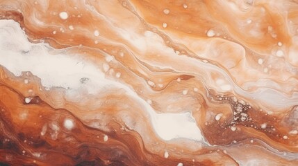 Fototapeta premium Fluid art marbled paint textured background in brown colors