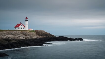 Fototapeta na wymiar lighthouse on a rocky shore