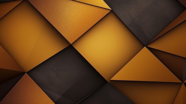 Luxury abstract and geometric background in yellow, prange and brown colors with metallic texture
