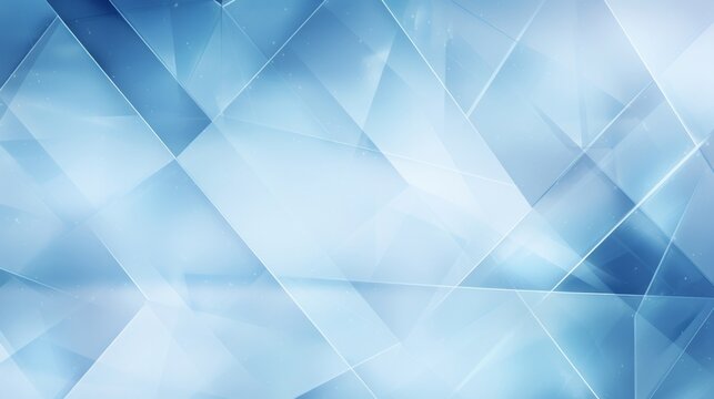 modern abstract blue background design with layers of textured white transparent material in triangle diamond