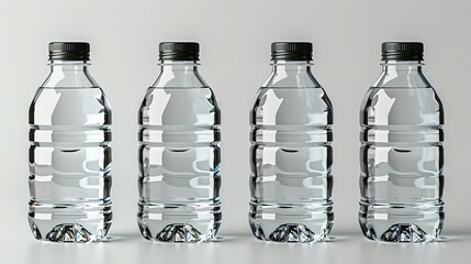 empty water bottle set ,Design template of packaging mockup for graphics. Front