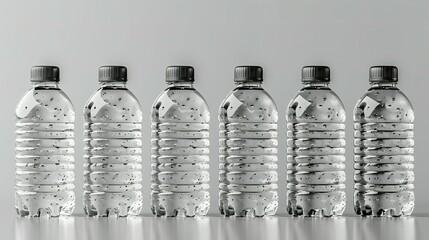 empty water bottle set ,Design template of packaging mockup for graphics. Front