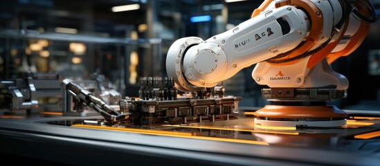 Smart Industry Robot Arms Digital Factory Technology Showing Automation Manufacturing Process Industry 40 4th Industrial Revolution Iot Software Control Operation