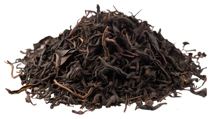 PNG  Black tea leaves pile drink black ingredient. AI generated Image by rawpixel.