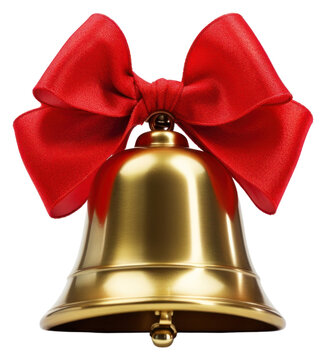 PNG Christmas bell bow white background.