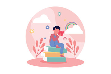 World Book Day Flat Design Illustration