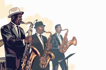 illustration of a jazz band playing together