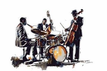 Fototapeta premium illustration of a jazz band playing together
