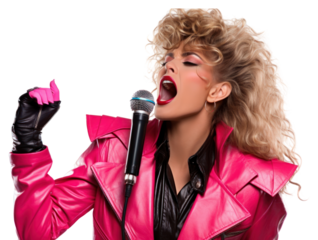 PNG Women Person singing microphone jacket person.