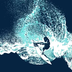 Poster surf, ilustracion, olas, silueta, pegatina, surfista, vector   © fergomez