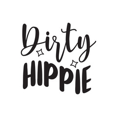 Dirty Hippie Vector Design on White Background