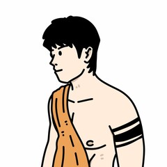 Fototapeta premium cute man cartoon on white background