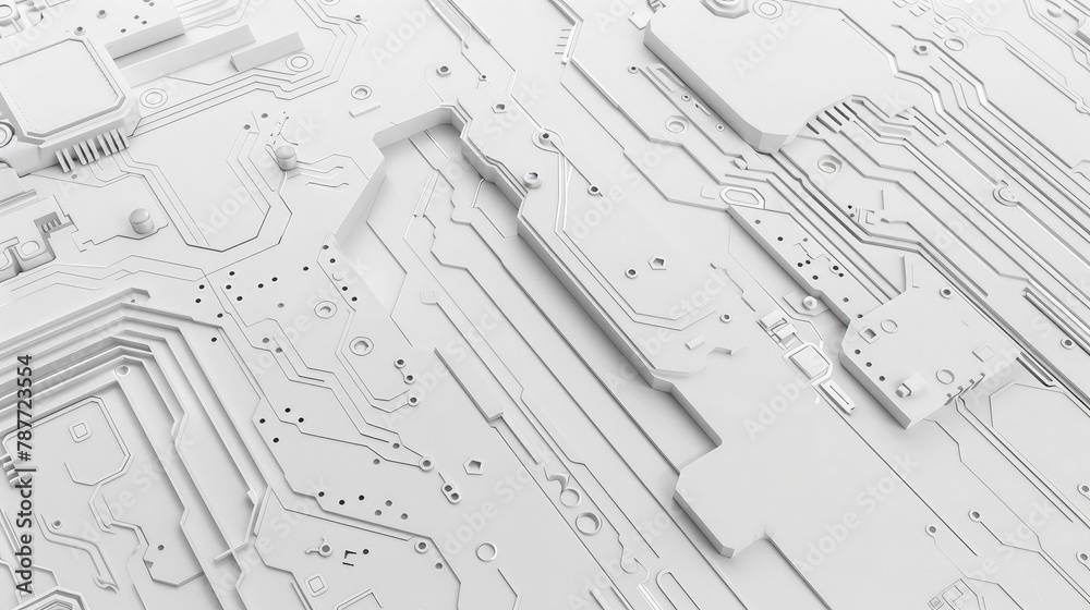 Poster white texture background of printed circuit board. computer technology background. information tech.