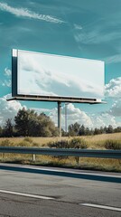 Mock-up of an outdoor advertising billboard at a highway