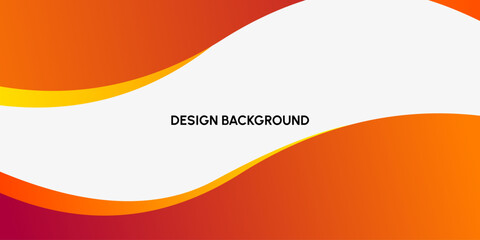 fluid orange curve banner flyer background in trendy design in vector