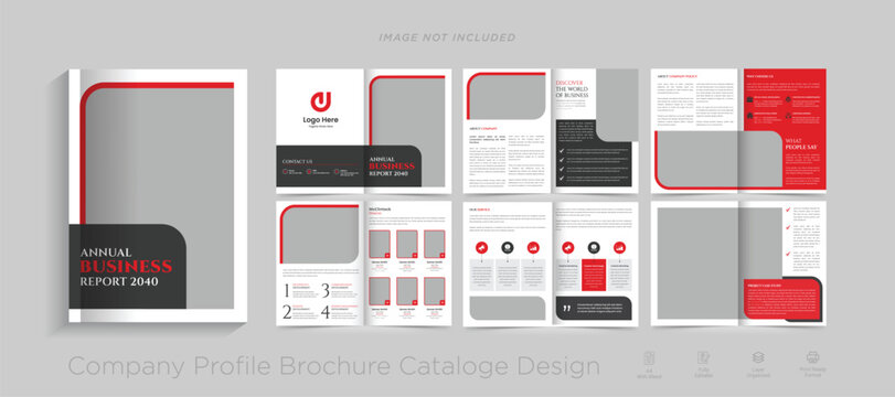 12 pages corporate brochure design template, 
Minimal Business Brochure template design