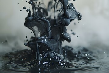 A liquid splashing into the water with a white background and a black background with a white border
