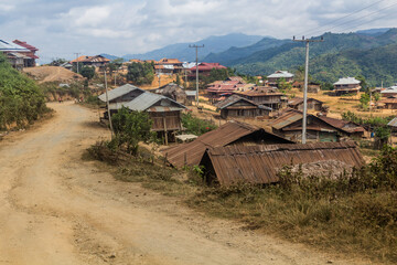 View of Samarkisay village in Phongsali province, Laos