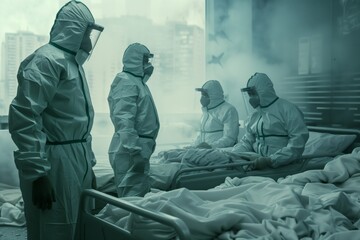 The masked man, the pandemic - obrazy, fototapety, plakaty