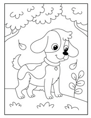 Dog coloring pages for kids