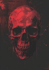 dark red and black skull in gothic style