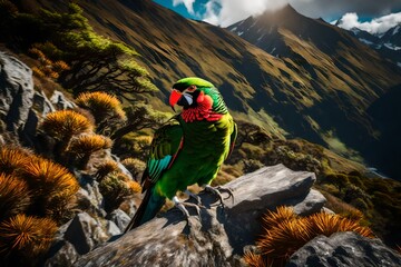 parrot in the mountains