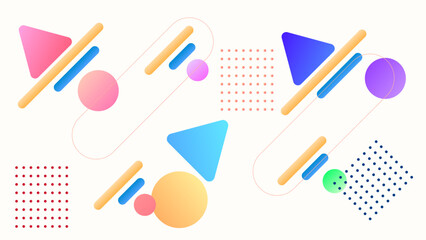 ABSTRACT GEOMETRIC SOFT BACKGROUND WITH GEOMETRIC SHAPES GRADIENT BLUE ORANGE PURPLE COLOR DESIGN VECTOR TEMPLATE GOOD FOR MODERN WEBSITE, WALLPAPER, COVER DESIGN, LANDING PAGE