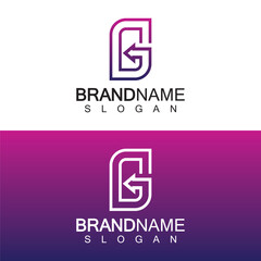Letter G arrow logo vector template
