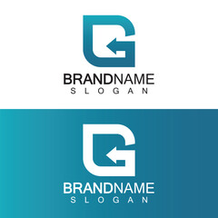 Letter G arrow logo vector template