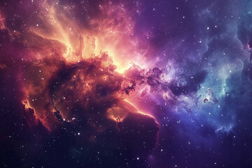 Colorful space galaxy cloud nebula for background. - obrazy, fototapety, plakaty