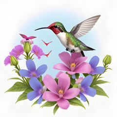 Obraz premium hummingbird and flower