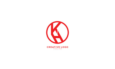 KA KH Abstract initial monogram letter alphabet logo design