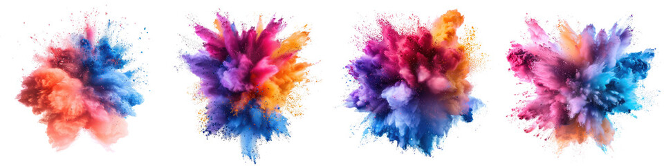 Rainbow Color Blast  Explosion On A Clean White Background Soft Watercolour Transparent Background