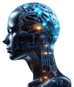 PNG Artificial intelligence technology adult futuristic.