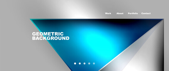 An electric blue and silver geometric background featuring a triangle in the center, resembling a futuristic gadget on a multimedia publication cover