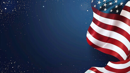 Elegant American flag on starry background ideal for patriotic event banners, Fourth of July graphics, and national themes