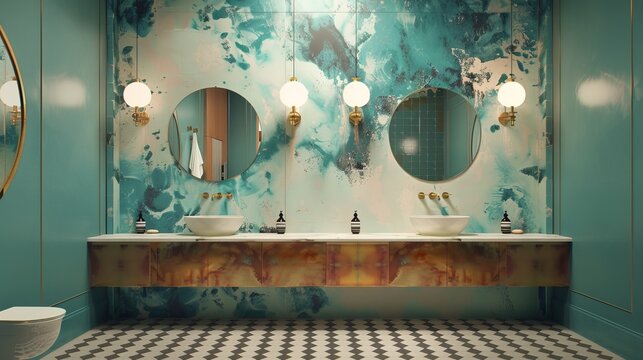 Engaging and humorous restroom etiquette quotes on a chic, creative backdrop, suitable for modern designs