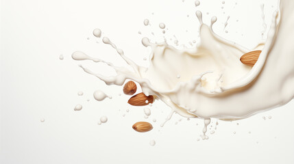 Milk Splash in White Background