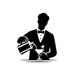 The bartender mixing illustration