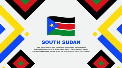 South Sudan Flag Abstract Background Design Template. South Sudan Independence Day Banner Wallpaper Vector Illustration. South Sudan Template