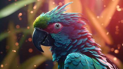 Abstract fantasy parrot