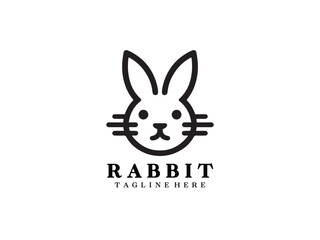 Rabbit Logo Design Icon Symbol Vector Template
